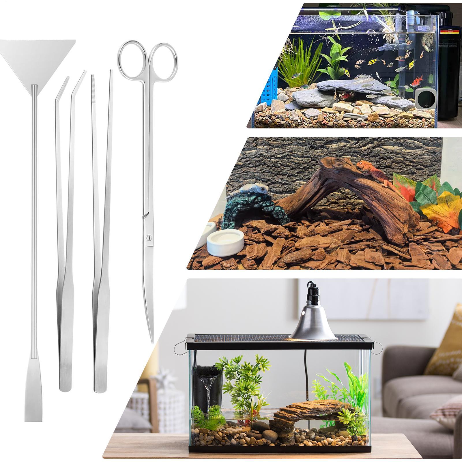 Planted Aquarium Maintenance Kit - 4pcs Aquarium Tool Kit Stainless Steel