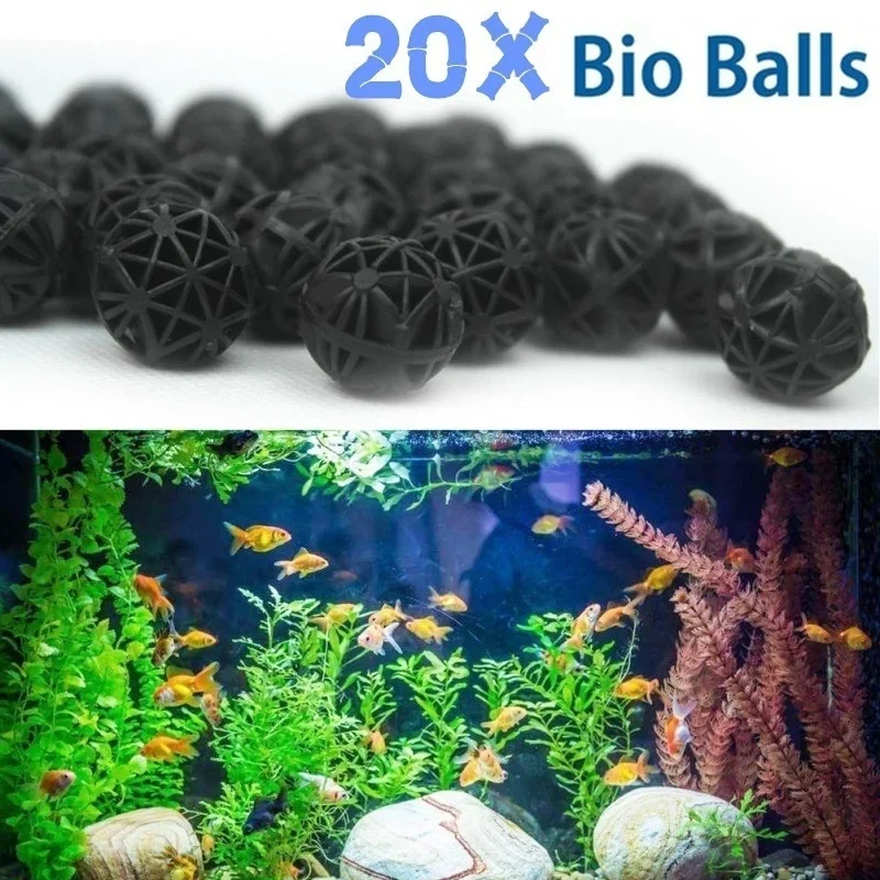 Aquarium Planted Tank Filter - 20Pcs 16mm Aquarium Bio Balls Filter