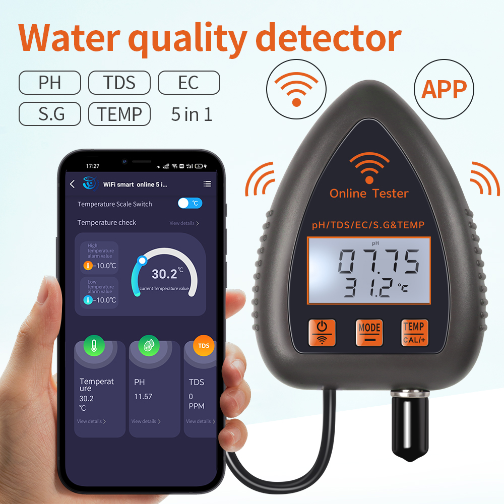 Tuya WiFi 5 in 1 TDS/EC/SALT/S - Planted Aquarium Test Kit recension och pris