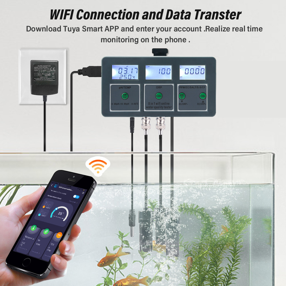 YAGO 8 in 1 WiFi Aquarium Wate - Planted Aquarium Test Kit recension och pris