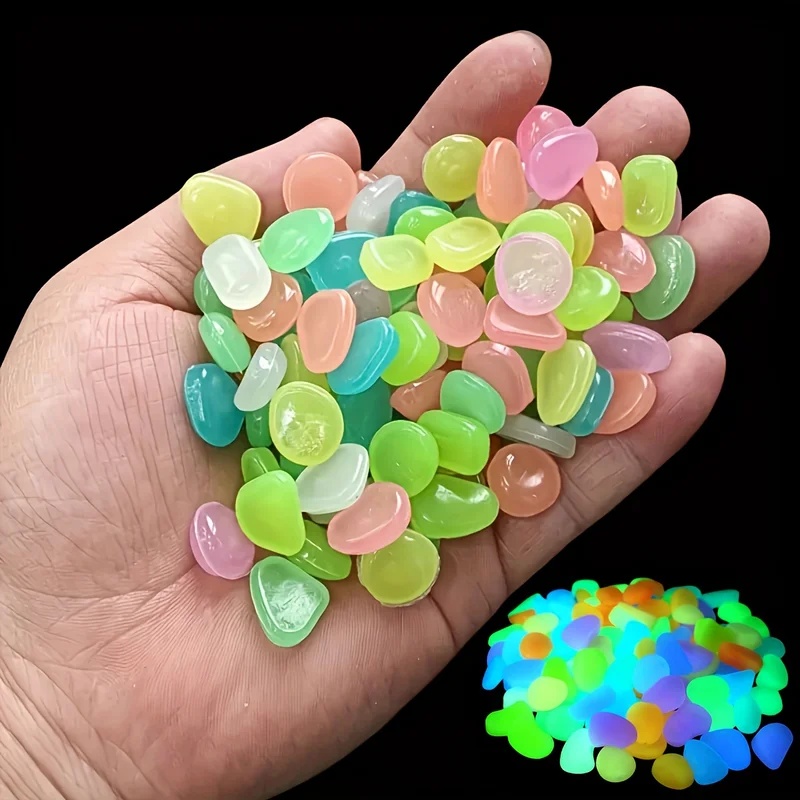 50-200pcs Glow in The Dark Peb - Aquarium Planting recension och pris