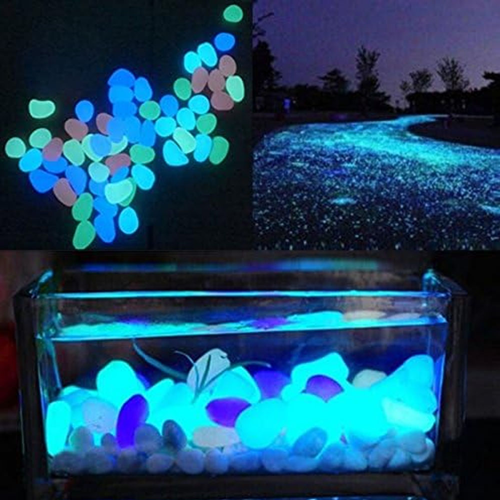Fish Tank Rocks Glow Blue Pebb - Aquarium Planting recension och pris