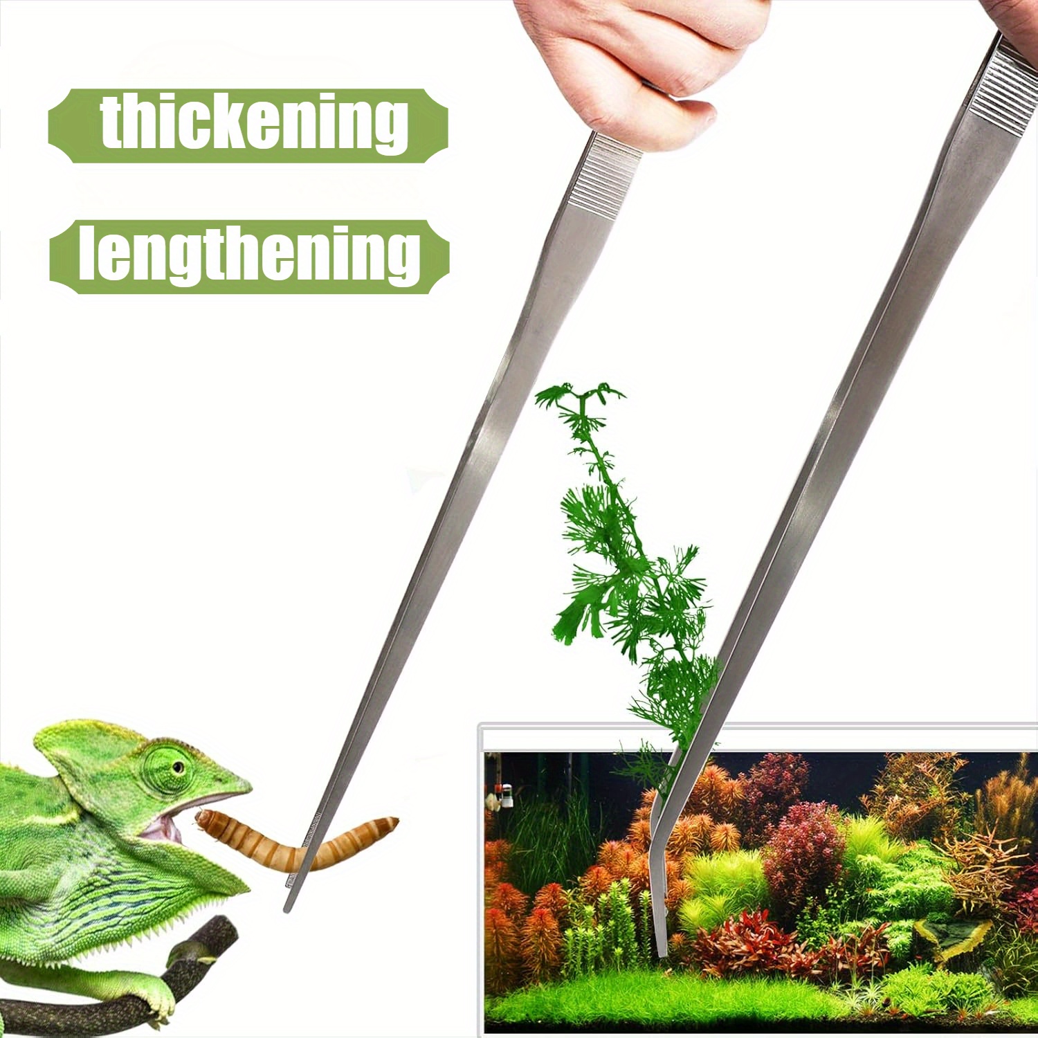 2pcs Stainless Steel Tweezers, - Planted Aquarium Maintenance Kit recension och pris